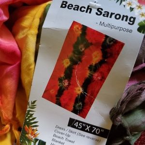 Beach Sarong / many uses N.W.T. multi colors